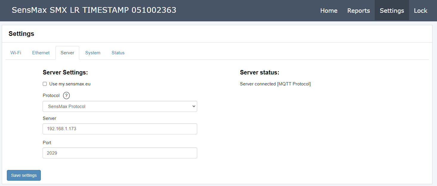 Ethernet Settings Screenshot